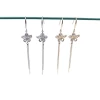 Light luxury, fashionable, versatile and high-end, full diamond maple leaf tassel ear hooks, exquisite, simple and unique, slimming earrings for women Item Picture